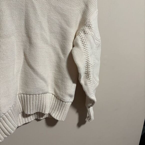 Everlane The Texture Cotton Cable Sweater in Bone - Size XS - Picture 5 of 10